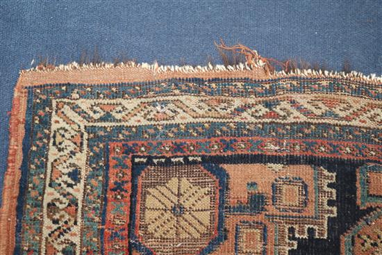 Two red and blue ground rugs, 120 x 90cm & 120 x 100cm
